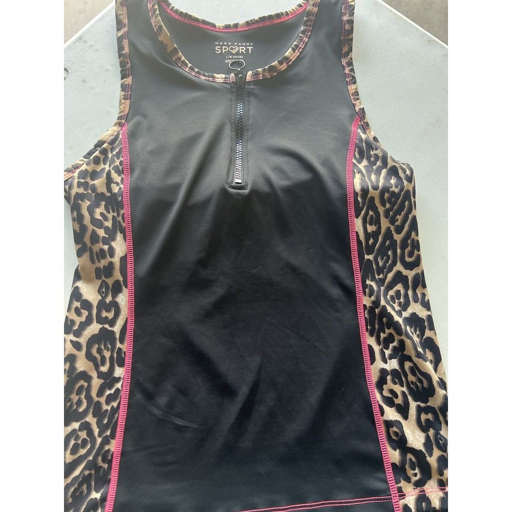 Hard‎ Candy Sport Top Women Pink Active Tank L 11/13 Animal Print